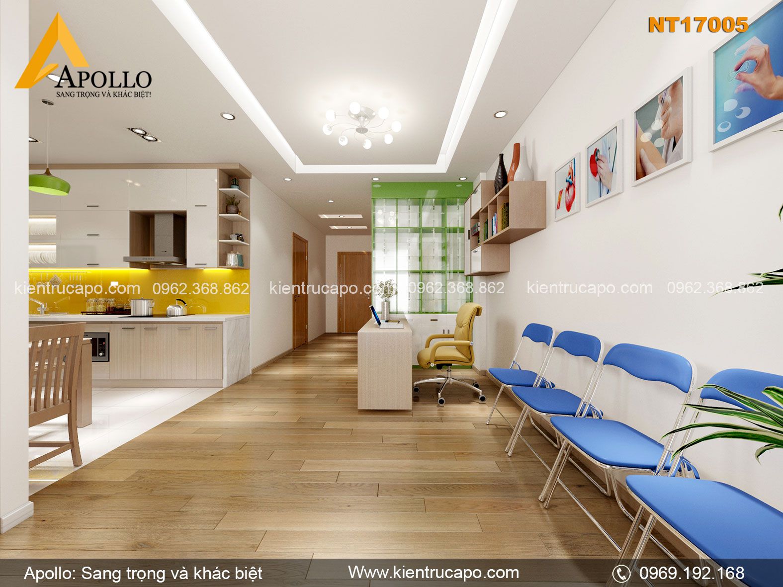 Mẫu thiết kế chung cư hiện đại đơn giản (NT17005)